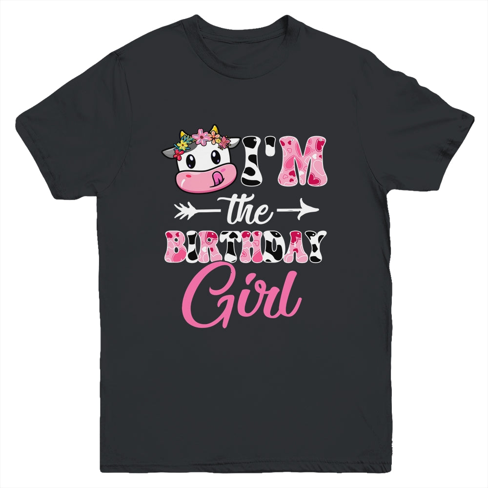 I'm The Birthday Girl Farm Cow 1St Birthday Girl Youth Shirt | siriusteestore