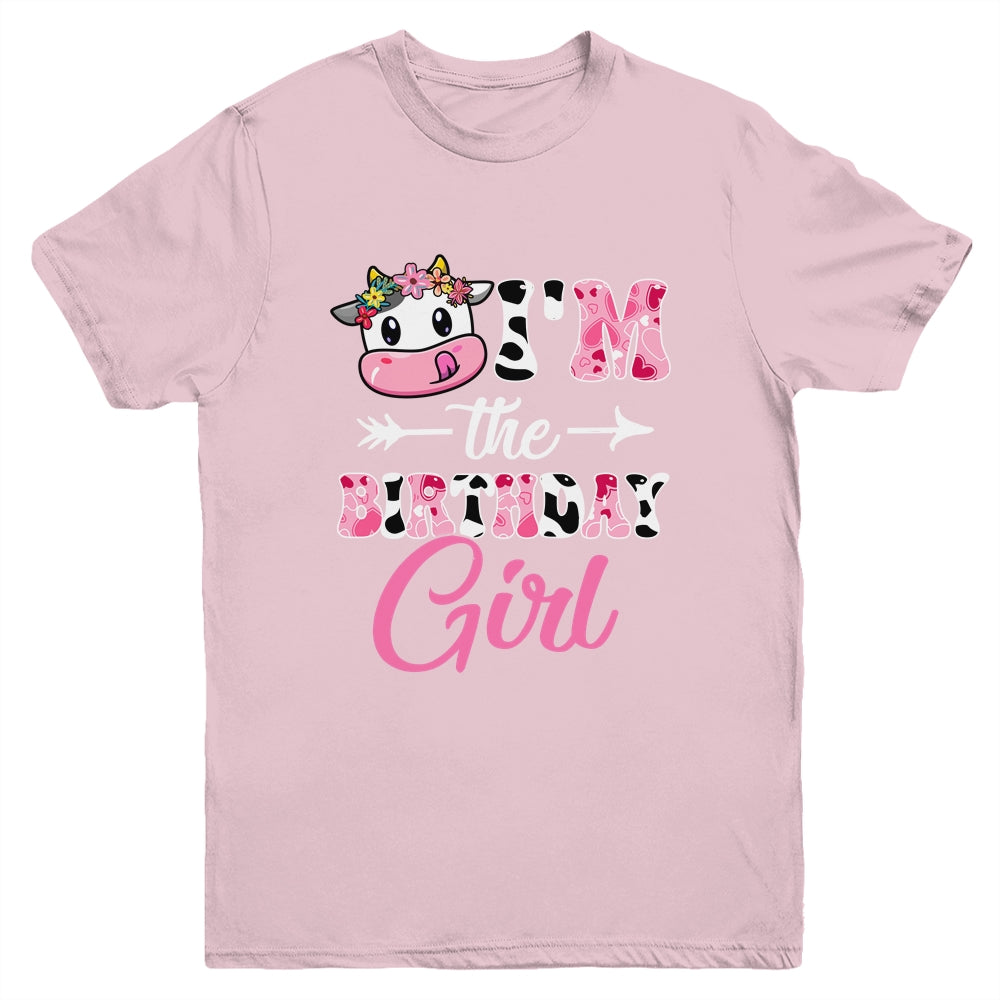 I'm The Birthday Girl Farm Cow 1St Birthday Girl Youth Shirt | siriusteestore
