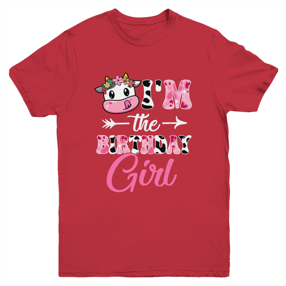 I'm The Birthday Girl Farm Cow 1St Birthday Girl Youth Shirt | siriusteestore