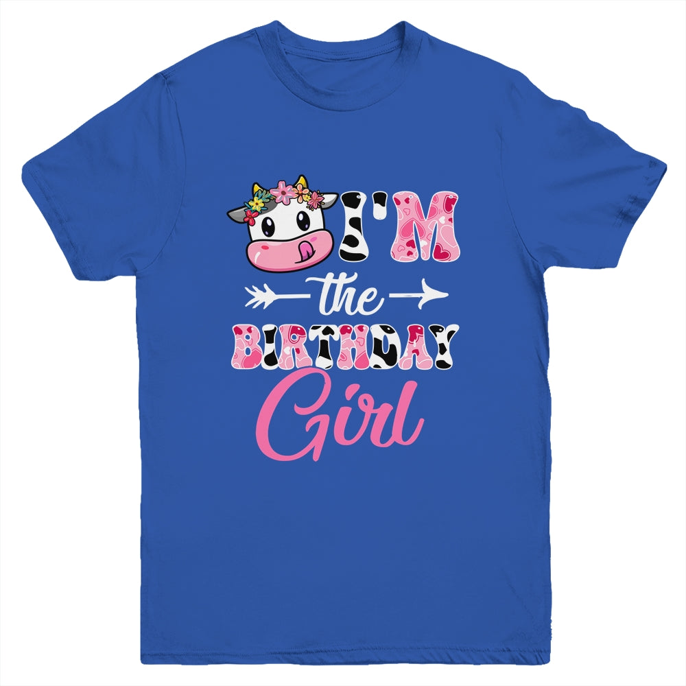 I'm The Birthday Girl Farm Cow 1St Birthday Girl Youth Shirt | siriusteestore