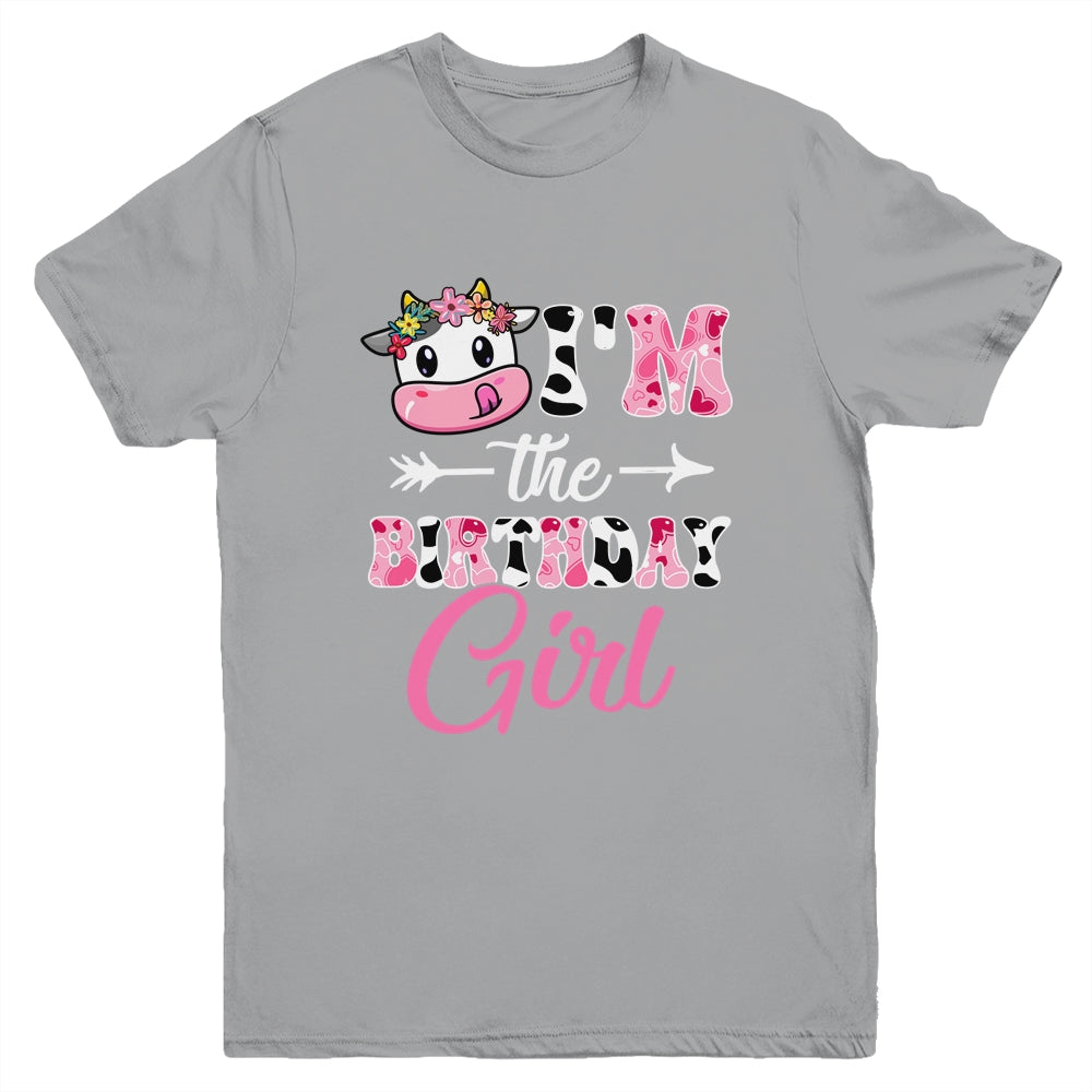 I'm The Birthday Girl Farm Cow 1St Birthday Girl Youth Shirt | siriusteestore