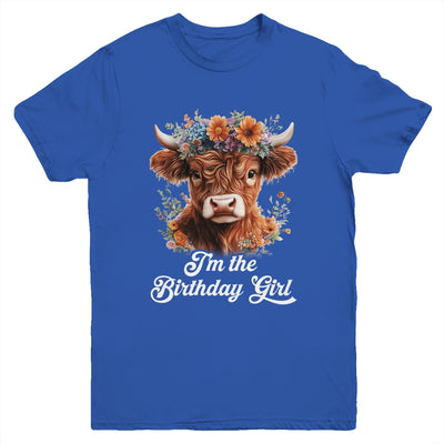 I'm The Birthday Girl Highland Cow 1st Birthday Party Youth Shirt | siriusteestore