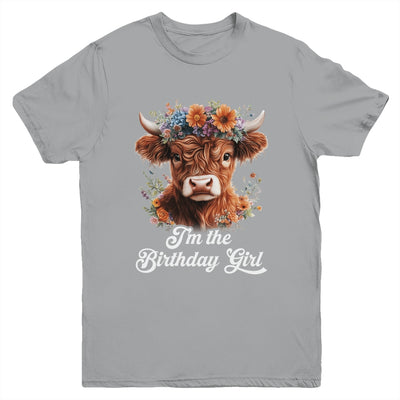 I'm The Birthday Girl Highland Cow 1st Birthday Party Youth Shirt | siriusteestore