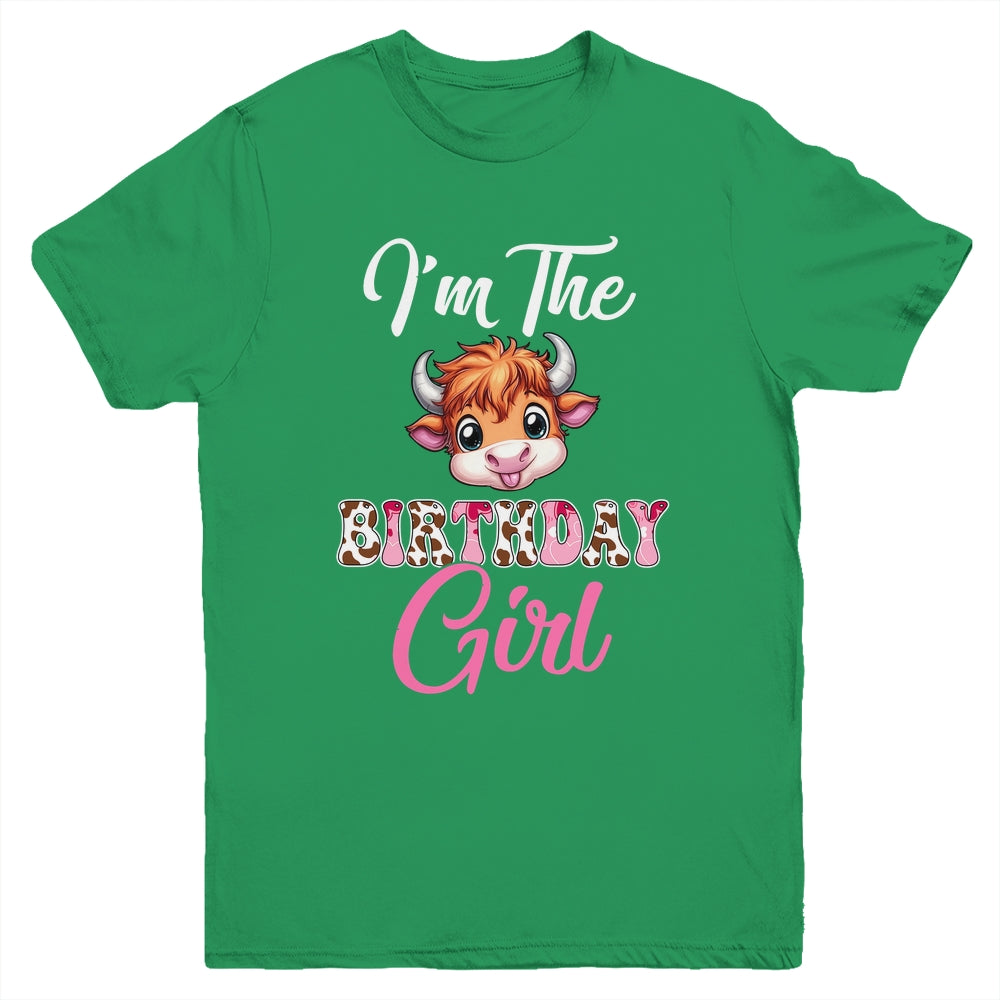 I'm The Birthday Girl Highland Cow Farm 1st Birthday Youth Shirt | siriusteestore