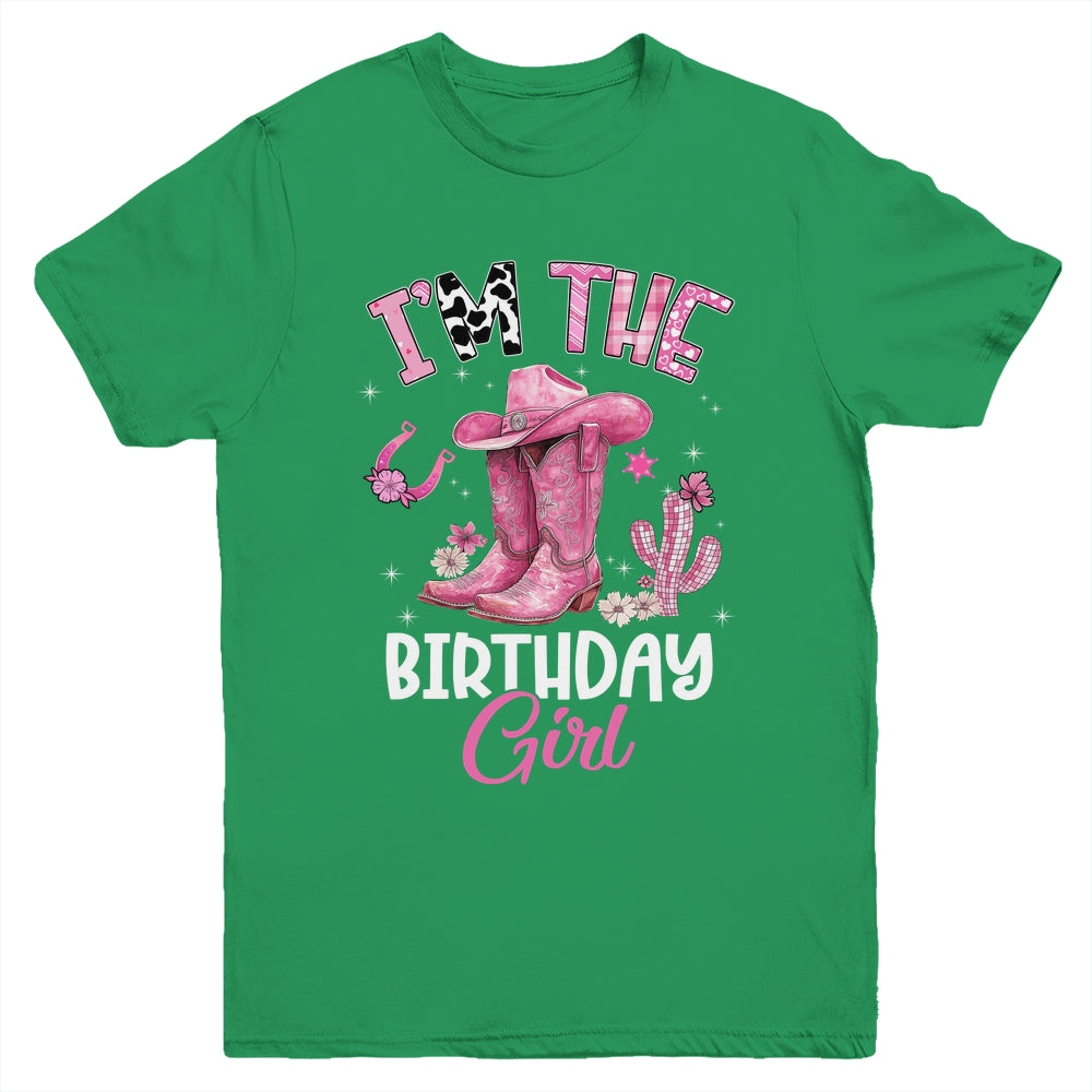 I'm The The Birthday Girl Pink Cowgirl Western Cow Girl Youth Shirt | siriusteestore