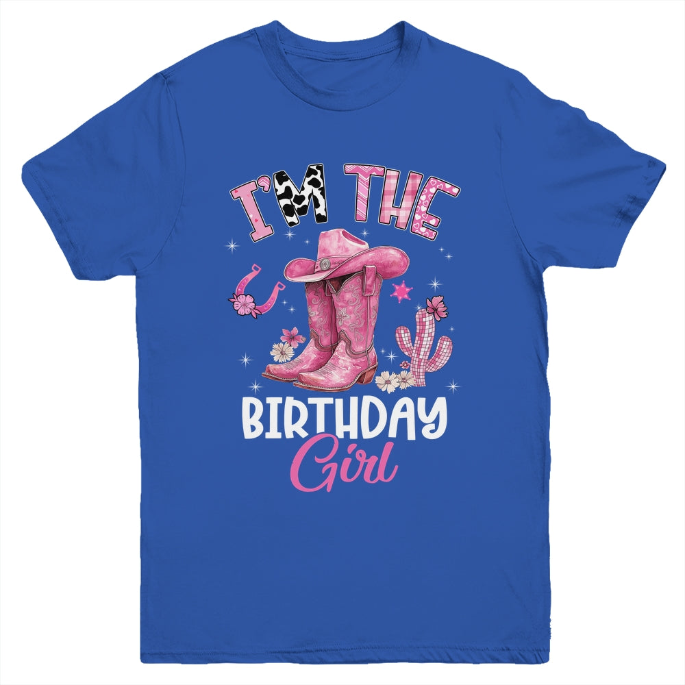 I'm The The Birthday Girl Pink Cowgirl Western Cow Girl Youth Shirt | siriusteestore