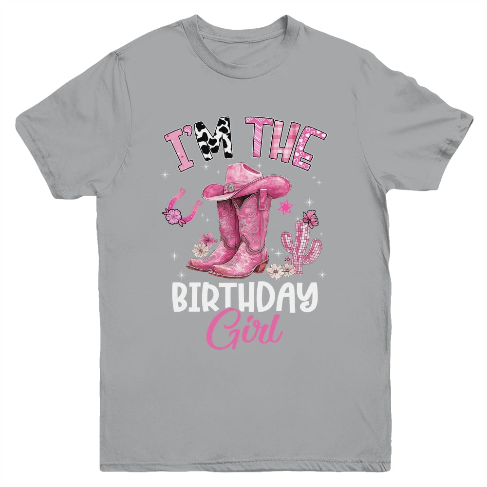 I'm The The Birthday Girl Pink Cowgirl Western Cow Girl Youth Shirt | siriusteestore
