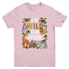 I'm Wild And Four 4 Year Old 4th Birthday Safari Jungle Animal Youth Shirt | siriusteestore