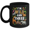 I'm Wild And Three 3 Year Old 3rd Birthday Safari Jungle Animal Mug | siriusteestore