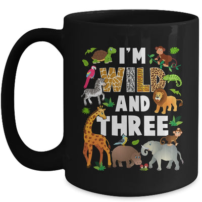 I'm Wild And Three 3 Year Old 3rd Birthday Safari Jungle Animal Mug | siriusteestore