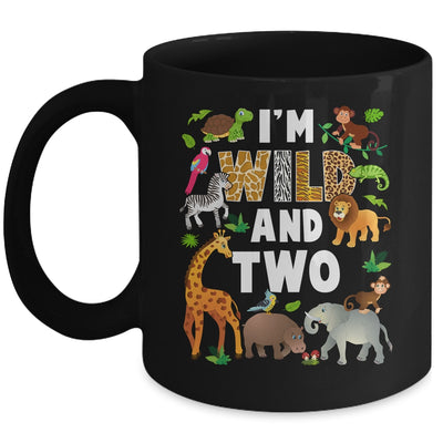 I'm Wild And Two 2 Year Old 2nd Birthday Safari Jungle Animal Mug | siriusteestore