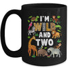 I'm Wild And Two 2 Year Old 2nd Birthday Safari Jungle Animal Mug | siriusteestore