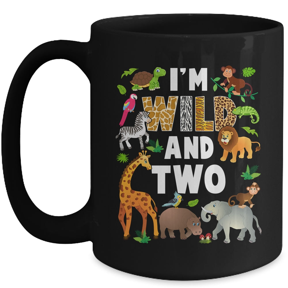 I'm Wild And Two 2 Year Old 2nd Birthday Safari Jungle Animal Mug | siriusteestore