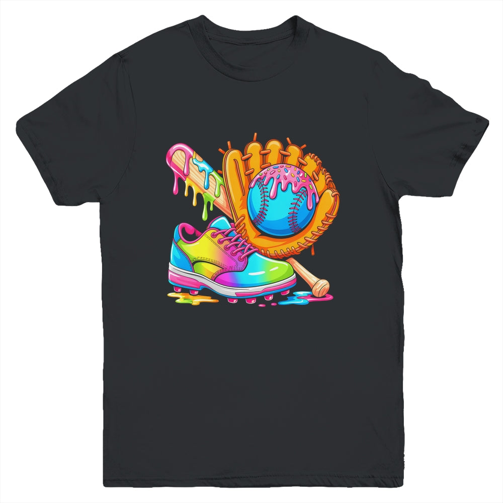 Ice Cream Drip Baseball Stuff Baseball Drip For Boys Graphic Youth Shirt | siriusteestore