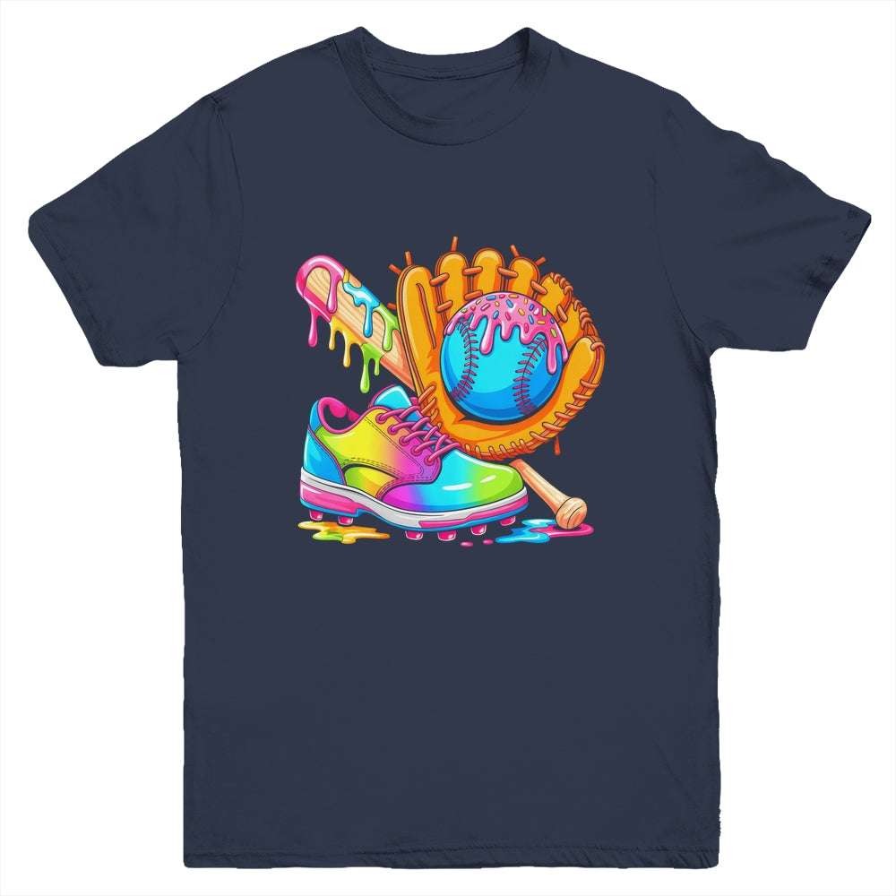 Ice Cream Drip Baseball Stuff Baseball Drip For Boys Graphic Youth Shirt | siriusteestore