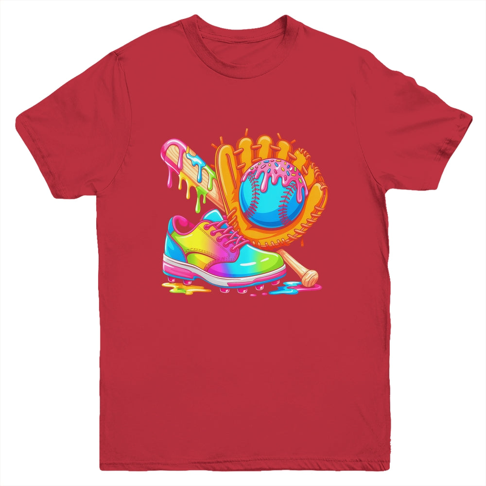 Ice Cream Drip Baseball Stuff Baseball Drip For Boys Graphic Youth Shirt | siriusteestore