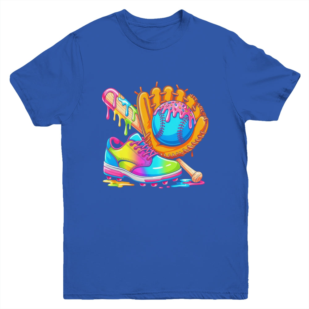 Ice Cream Drip Baseball Stuff Baseball Drip For Boys Graphic Youth Shirt | siriusteestore