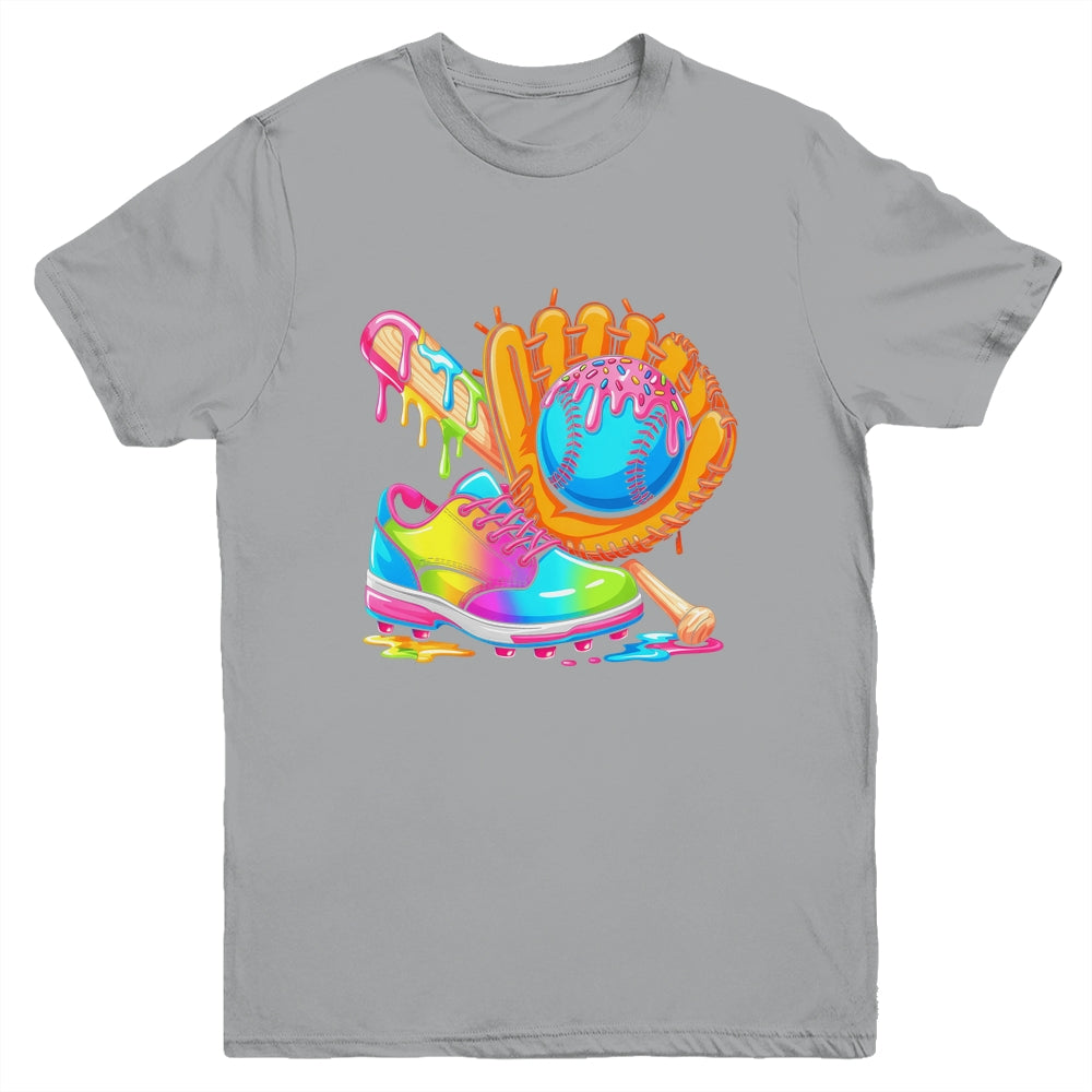 Ice Cream Drip Baseball Stuff Baseball Drip For Boys Graphic Youth Shirt | siriusteestore
