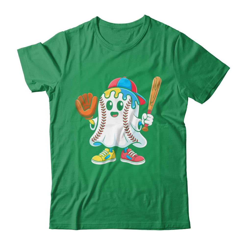 Ice Cream Drip Ghost Baseball Spots Baseball Drip Halloween Shirt & Hoodie | siriusteestore
