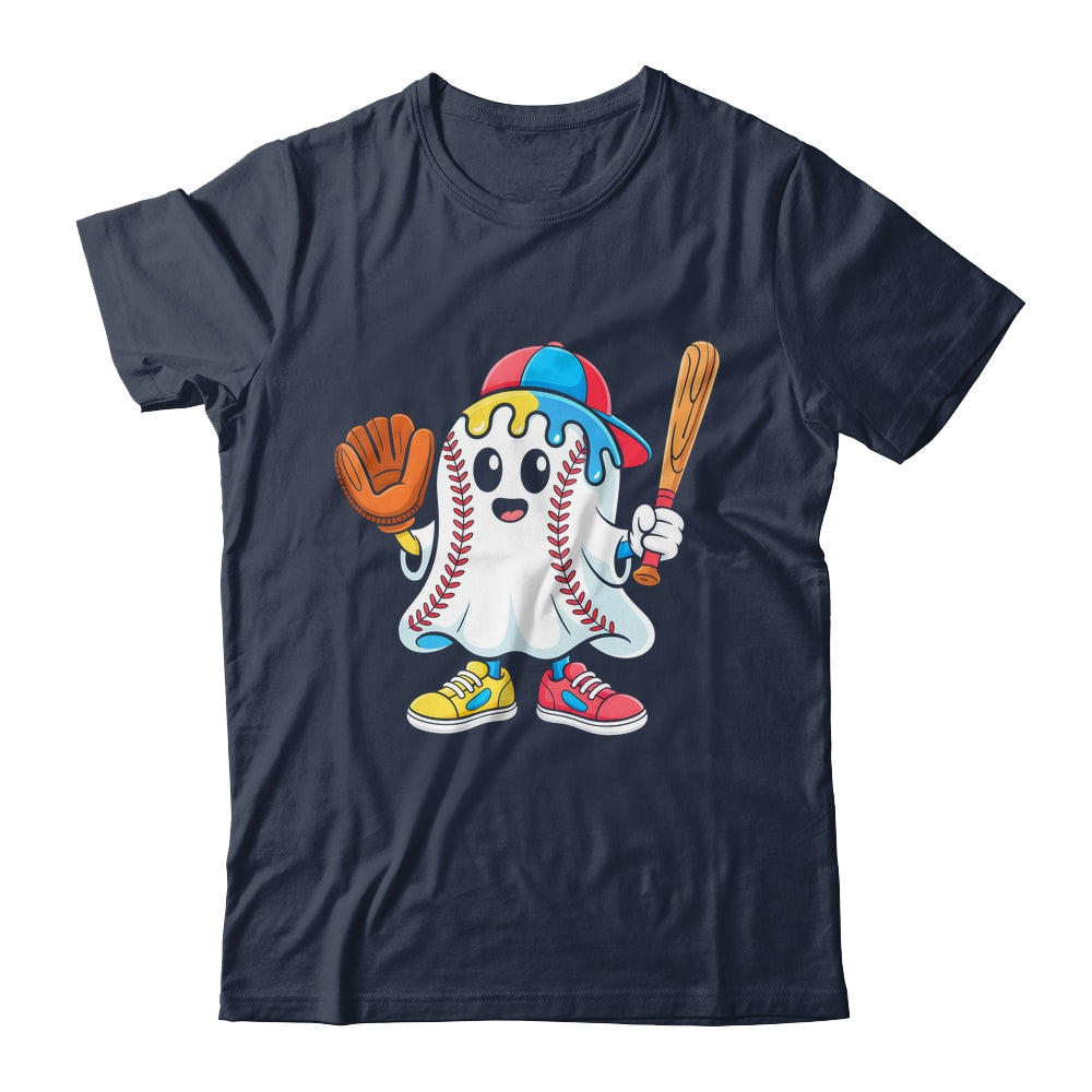 Ice Cream Drip Ghost Baseball Spots Baseball Drip Halloween Shirt & Hoodie | siriusteestore