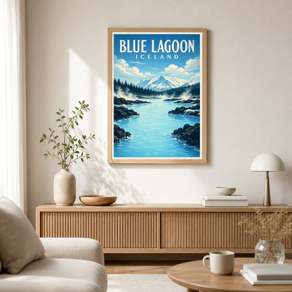 Iceland Blue Lagoon Winter Landscape Travel Poster Wall Art Decor Souvenir Landscape Print Painting Picture For Home Living Room Office Bedroom Decor Unframed | siriusteestore