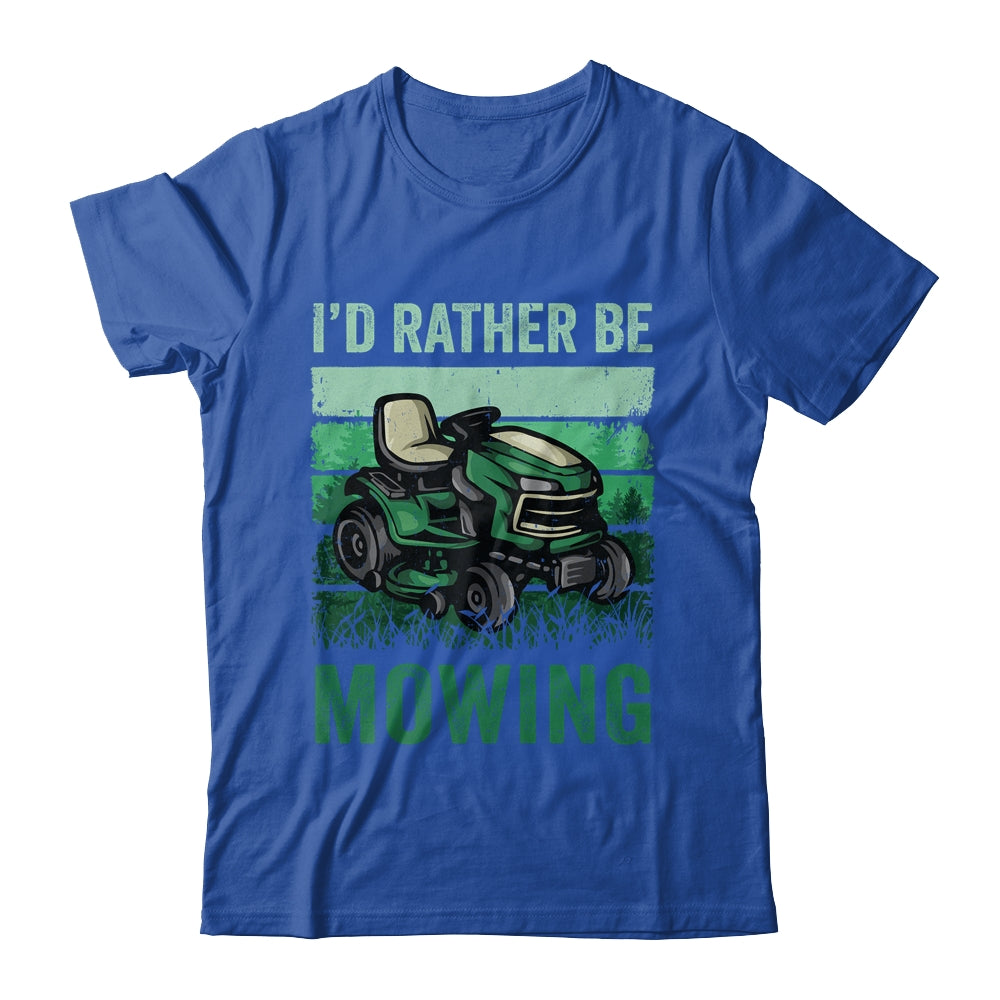 Id Rather Be Mowing Funny Lawn Mowing Mower For Men Retro Shirt & Tank Top | siriusteestore