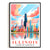 Illinois Art Print Travel Poster Land Of Lincoln Chicago City Skyline Travel Souvenir Wall Landscape Painting Ideal For Home Living Room Office Bedroom Decor Unframed | siriusteestore