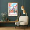 Illinois Art Print Travel Poster Land Of Lincoln Chicago City Skyline Travel Souvenir Wall Landscape Painting Ideal For Home Living Room Office Bedroom Decor Unframed | siriusteestore