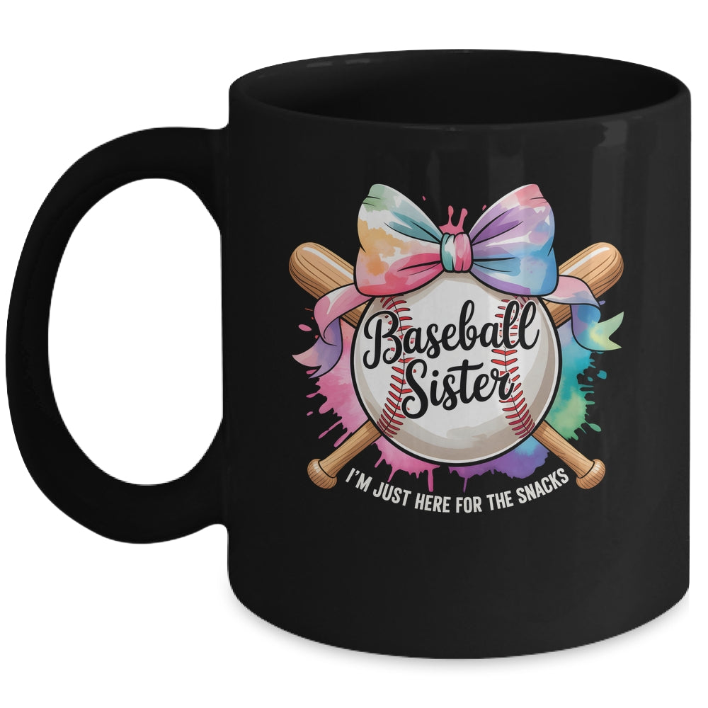Im Just Here For The Snack Baseball Sister Funny Girl Kids Mug | siriusteestore