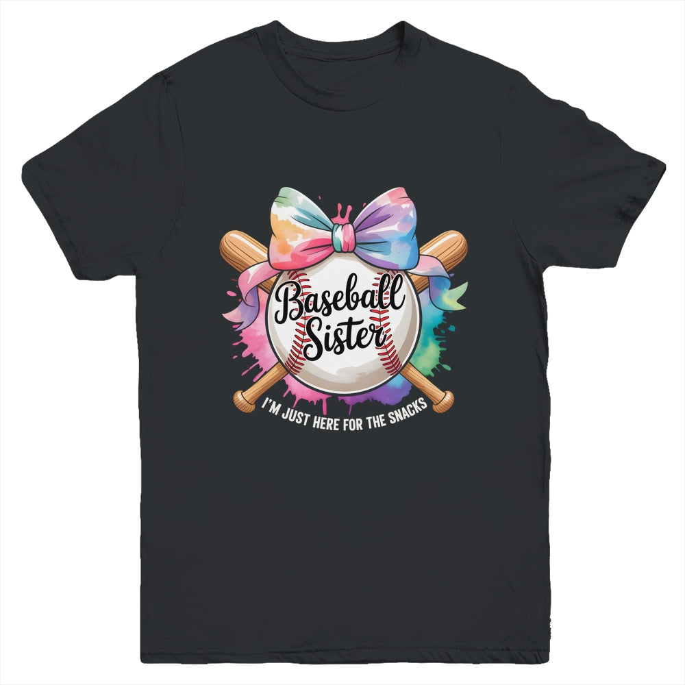 Im Just Here For The Snack Baseball Sister Funny Girl Kids Youth Shirt | siriusteestore