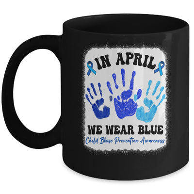 In April Blue Ribbon Child Abuse Prevention Awareness Hands Mug | siriusteestore