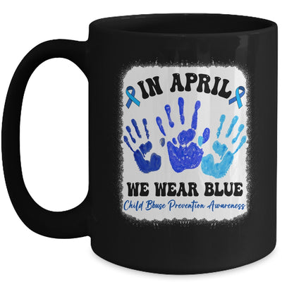 In April Blue Ribbon Child Abuse Prevention Awareness Hands Mug | siriusteestore