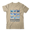 In April We Wear Blue Butterfly Autism Mental Health Women Shirt & Tank Top | siriusteestore