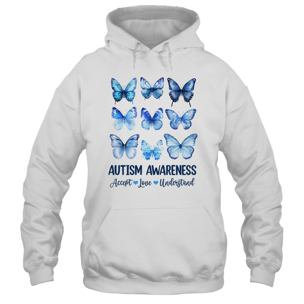 In April We Wear Blue Butterfly Autism Mental Health Women Shirt & Tank Top | siriusteestore