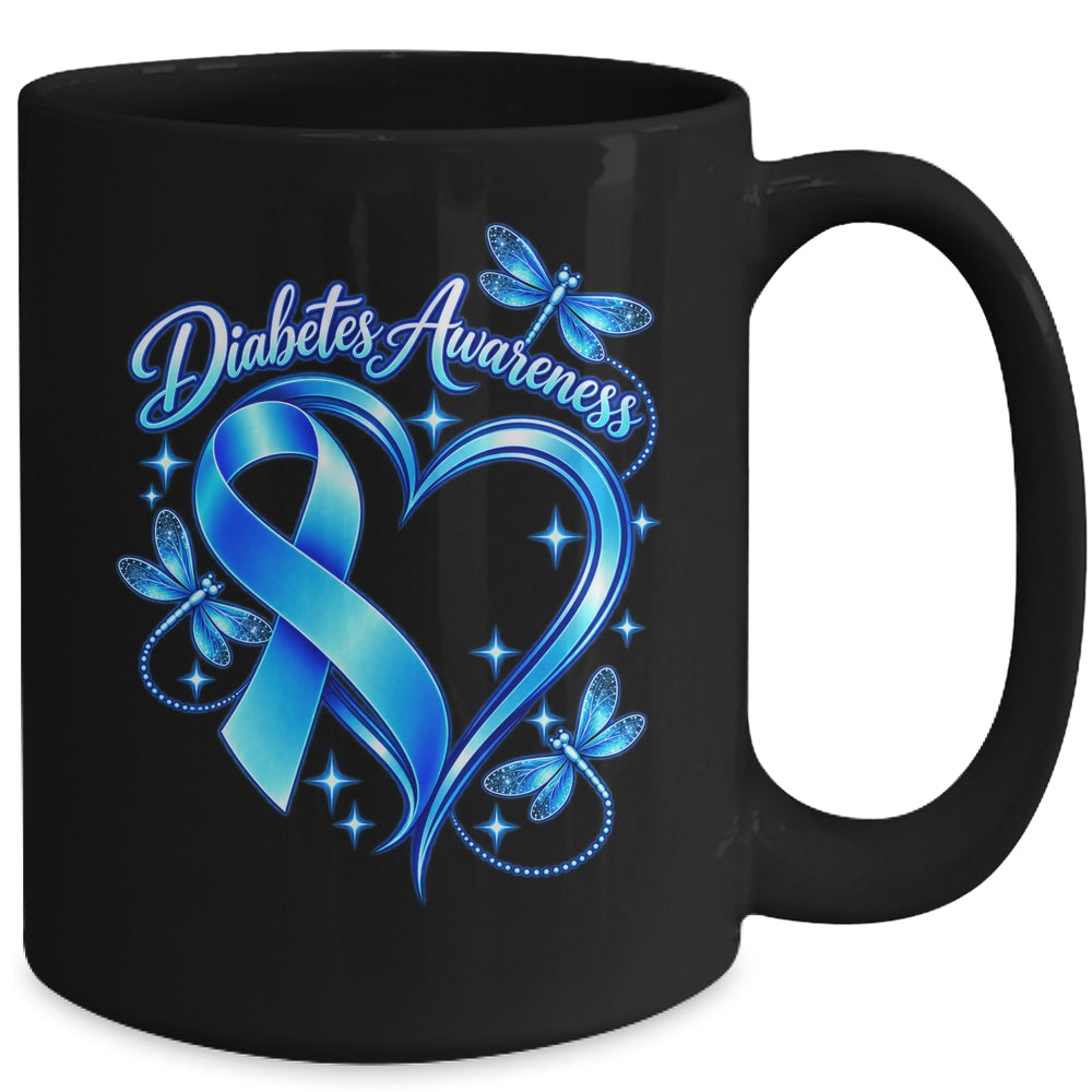 In November We Wear Blue Diabetes Awareness Love Heart Women Mug | siriusteestore