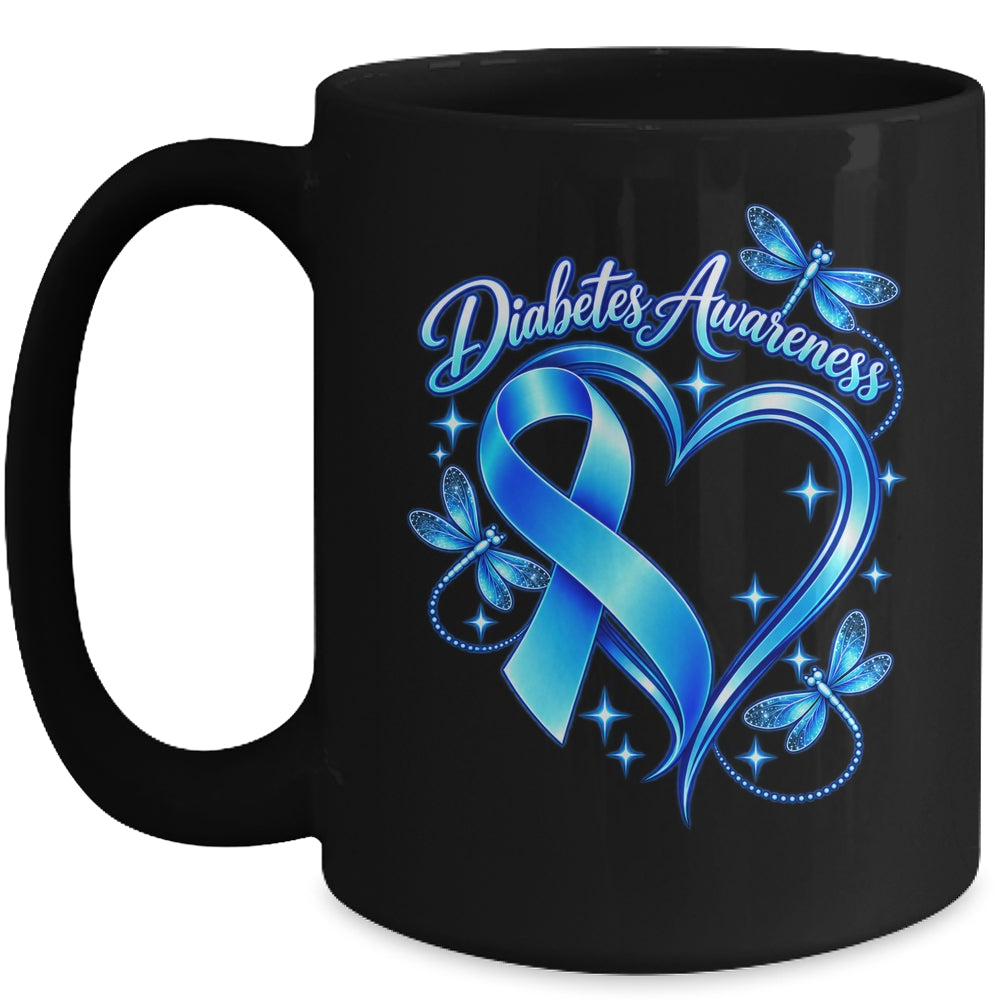 In November We Wear Blue Diabetes Awareness Love Heart Women Mug | siriusteestore