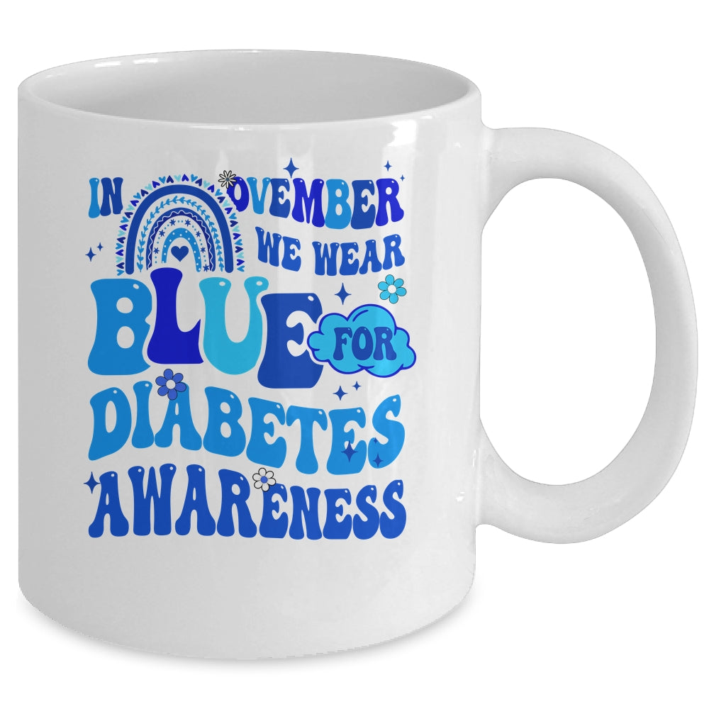 In November We Wear Blue Ribbon Type 1 Diabetes Awareness Mug | siriusteestore