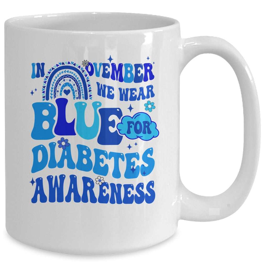 In November We Wear Blue Ribbon Type 1 Diabetes Awareness Mug | siriusteestore