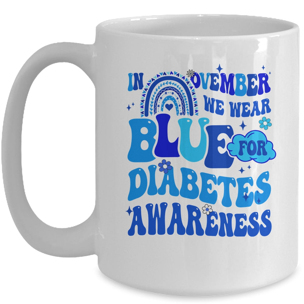 In November We Wear Blue Ribbon Type 1 Diabetes Awareness Mug | siriusteestore