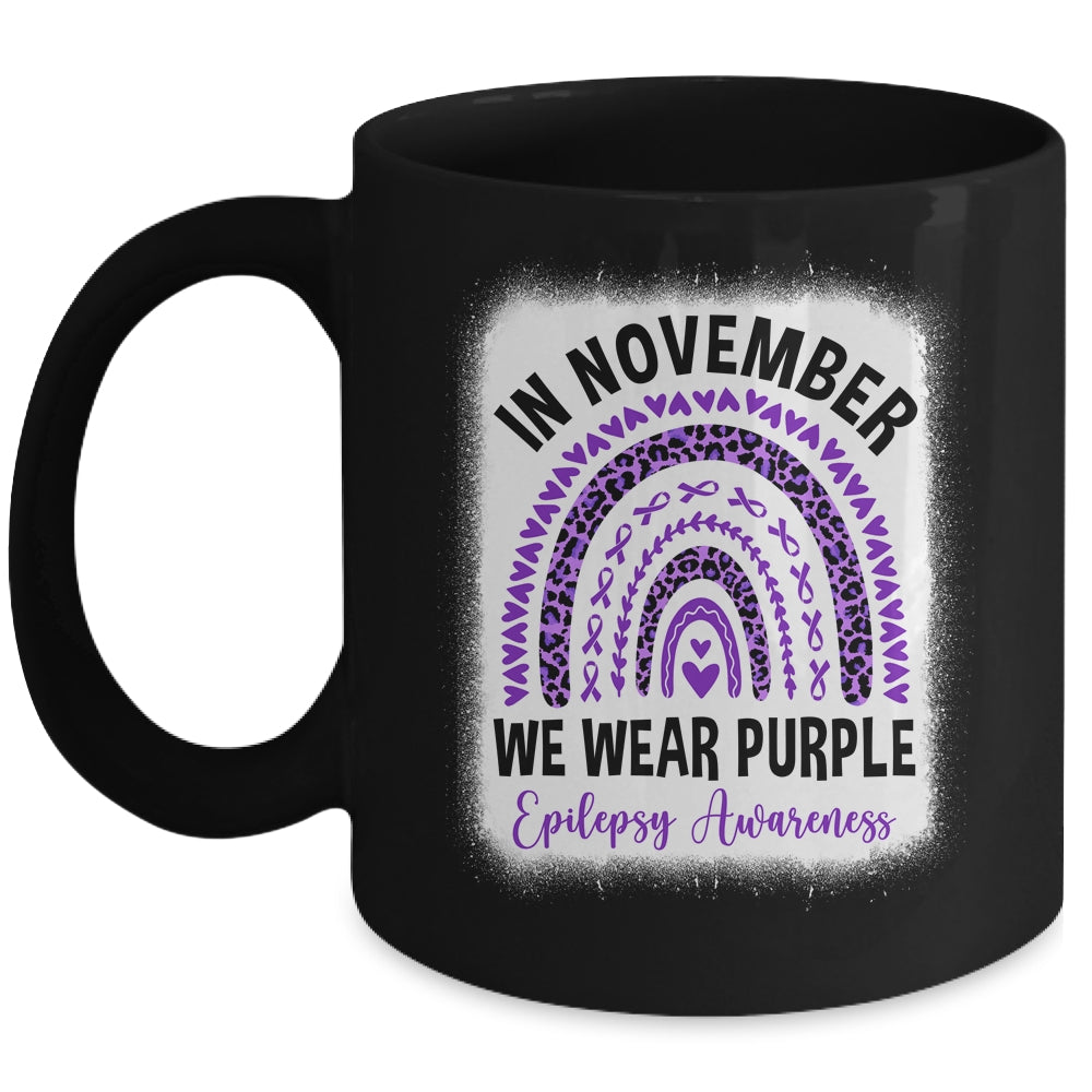 In November We Wear Purple Epilepsy Awareness Month Rainbow Mug | siriusteestore