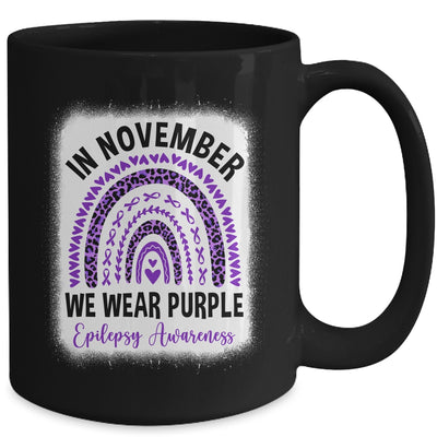 In November We Wear Purple Epilepsy Awareness Month Rainbow Mug | siriusteestore