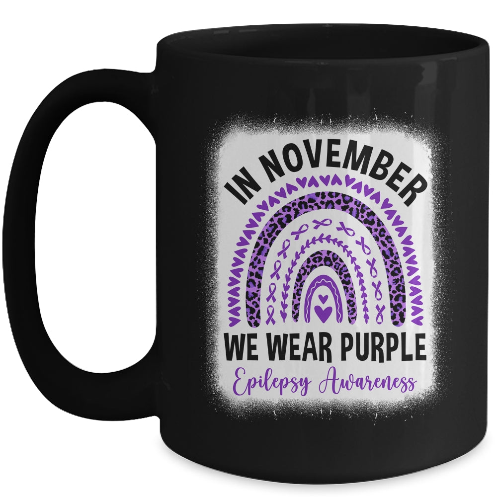 In November We Wear Purple Epilepsy Awareness Month Rainbow Mug | siriusteestore