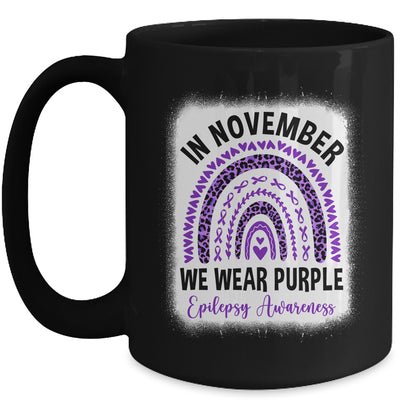 In November We Wear Purple Epilepsy Awareness Month Rainbow Mug | siriusteestore