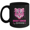 In October We Wear Pink Cute Little Lion Breast Cancer Women Mug | siriusteestore