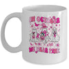 In October We Wear Pink Ghosts For Breast Cancer Women Groovy Mug | siriusteestore