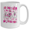 In October We Wear Pink Ghosts For Breast Cancer Women Groovy Mug | siriusteestore