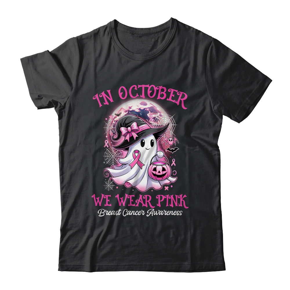 In October We Wear Pink Witch Ghost Breast Cancer Awareness Shirt & Hoodie | siriusteestore