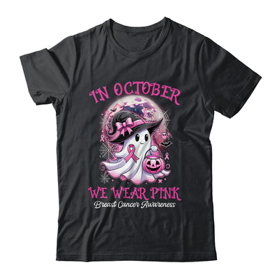 In October We Wear Pink Witch Ghost Breast Cancer Awareness Shirt & Hoodie | siriusteestore