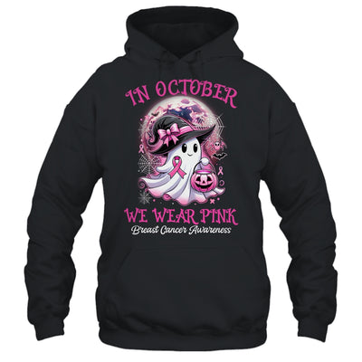 In October We Wear Pink Witch Ghost Breast Cancer Awareness Shirt & Hoodie | siriusteestore
