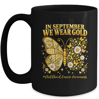 In September We Wear Gold Childhood Cancer Awareness Kids Mug | siriusteestore